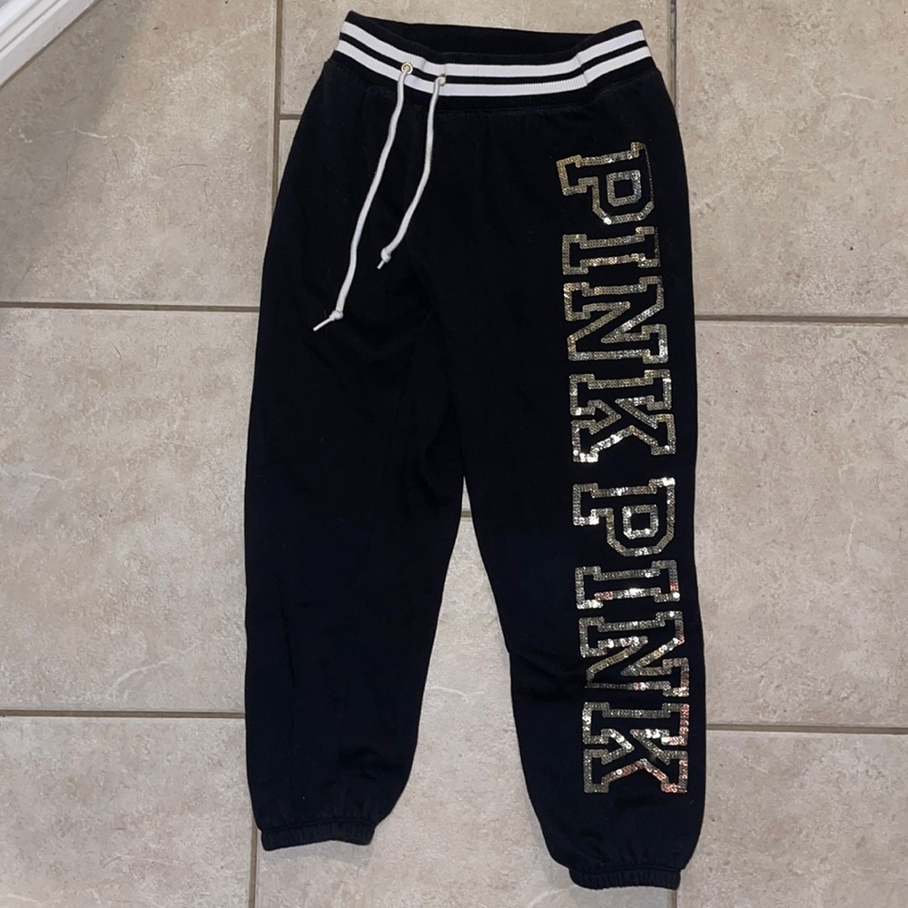 Black VS Pink sweatpant joggers